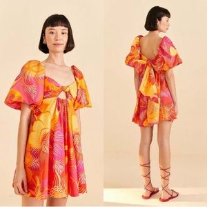 Farm Rio Summer Garden Mini Ombré Dress XS NEW